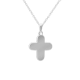 Unisex  Rounded Cross Memorial Ashes Pendant - Cherished Urns