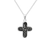Unisex  Rounded Cross Memorial Ashes Pendant - Cherished Urns