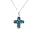 Unisex  Rounded Cross Memorial Ashes Pendant - Cherished Urns