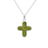 Unisex  Rounded Cross Memorial Ashes Pendant - Cherished Urns