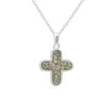 Unisex  Rounded Cross Memorial Ashes Pendant - Cherished Urns