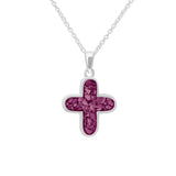 Unisex  Rounded Cross Memorial Ashes Pendant - Cherished Urns