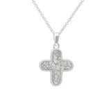 Unisex  Rounded Cross Memorial Ashes Pendant - Cherished Urns