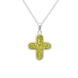 Unisex  Rounded Cross Memorial Ashes Pendant - Cherished Urns