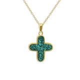 Unisex  Rounded Cross Memorial Ashes Pendant - Cherished Urns