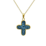 Unisex  Rounded Cross Memorial Ashes Pendant - Cherished Urns