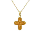 Unisex  Rounded Cross Memorial Ashes Pendant - Cherished Urns