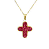 Unisex  Rounded Cross Memorial Ashes Pendant - Cherished Urns
