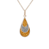 Ladies Layered Teardrop Memorial Ashes Pendant with Fine Crystals - Cherished Urns