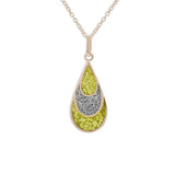 Ladies Layered Teardrop Memorial Ashes Pendant with Fine Crystals - Cherished Urns