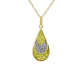 Ladies Layered Teardrop Memorial Ashes Pendant with Fine Crystals - Cherished Urns