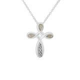 Unisex Celtic Cross Memorial Ashes Pendant with Fine Crystals - Cherished Urns