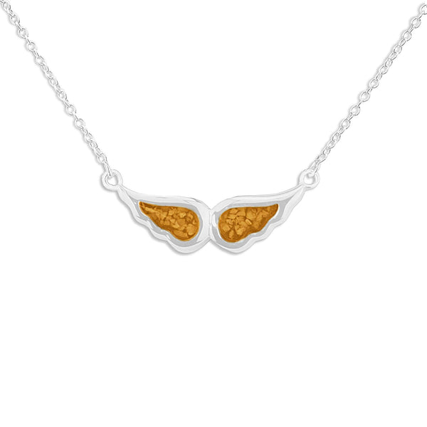 Angel Heart Wings Cremation Ashes Keepsake Necklace – Stainless Steel Memorial Urn Pendant