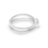 Ladies Sweetheart Memorial Ashes Ring with Fine Crystals - Cherished Urns