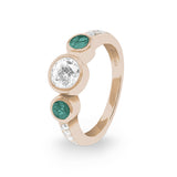 Ladies Jewel Memorial Ashes Ring with Fine Crystal - Cherished Urns