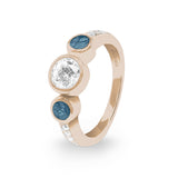 Ladies Jewel Memorial Ashes Ring with Fine Crystal - Cherished Urns