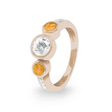 Ladies Jewel Memorial Ashes Ring with Fine Crystal - Cherished Urns