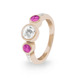 Ladies Jewel Memorial Ashes Ring with Fine Crystal - Cherished Urns