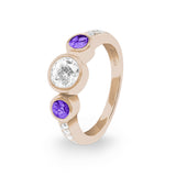 Ladies Jewel Memorial Ashes Ring with Fine Crystal - Cherished Urns