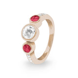 Ladies Jewel Memorial Ashes Ring with Fine Crystal - Cherished Urns