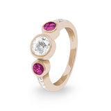 Ladies Jewel Memorial Ashes Ring with Fine Crystal - Cherished Urns