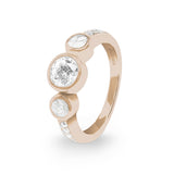 Ladies Jewel Memorial Ashes Ring with Fine Crystal - Cherished Urns