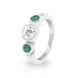 Ladies Jewel Memorial Ashes Ring with Fine Crystal - Cherished Urns