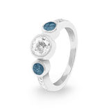 Ladies Jewel Memorial Ashes Ring with Fine Crystal - Cherished Urns