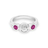 Ladies Jewel Memorial Ashes Ring with Fine Crystal - Cherished Urns