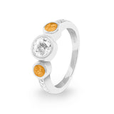 Ladies Jewel Memorial Ashes Ring with Fine Crystal - Cherished Urns