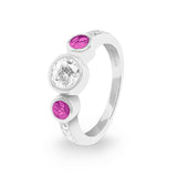 Ladies Jewel Memorial Ashes Ring with Fine Crystal - Cherished Urns