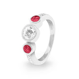 Ladies Jewel Memorial Ashes Ring with Fine Crystal - Cherished Urns