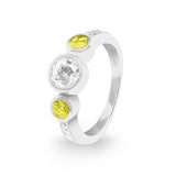 Ladies Jewel Memorial Ashes Ring with Fine Crystal - Cherished Urns