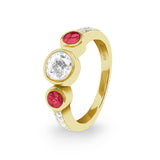 Ladies Jewel Memorial Ashes Ring with Fine Crystal - Cherished Urns