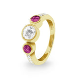 Ladies Jewel Memorial Ashes Ring with Fine Crystal - Cherished Urns