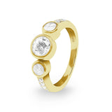 Ladies Jewel Memorial Ashes Ring with Fine Crystal - Cherished Urns