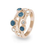 Ladies Droplets Memorial Ashes Ring with Fine Crystals - Cherished Urns