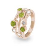 Ladies Droplets Memorial Ashes Ring with Fine Crystals - Cherished Urns