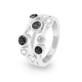 Ladies Droplets Memorial Ashes Ring with Fine Crystals - Cherished Urns