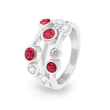 Ladies Droplets Memorial Ashes Ring with Fine Crystals - Cherished Urns