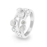 Ladies Droplets Memorial Ashes Ring with Fine Crystals - Cherished Urns