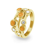 Ladies Droplets Memorial Ashes Ring with Fine Crystals - Cherished Urns