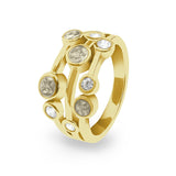 Ladies Droplets Memorial Ashes Ring with Fine Crystals - Cherished Urns
