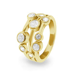Ladies Droplets Memorial Ashes Ring with Fine Crystals - Cherished Urns