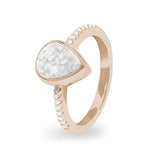 Ladies Teardrop Memorial Ashes Ring - Cherished Urns