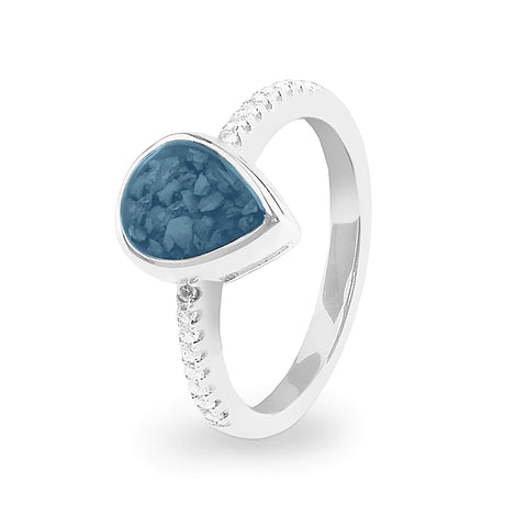 Ladies Teardrop Memorial Ashes Ring - Cherished Urns