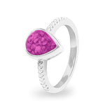 Ladies Teardrop Memorial Ashes Ring - Cherished Urns