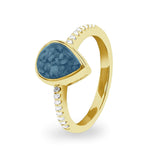 Ladies Teardrop Memorial Ashes Ring - Cherished Urns
