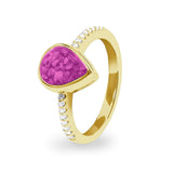 Ladies Teardrop Memorial Ashes Ring - Cherished Urns
