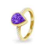 Ladies Teardrop Memorial Ashes Ring - Cherished Urns